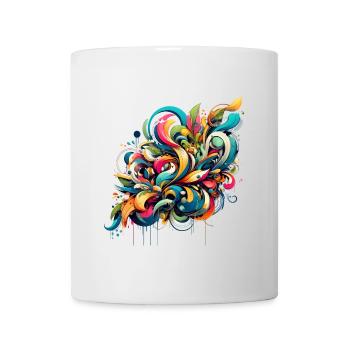 Coole florale dynamische Graffiti-Illustration - Tasse - Weiß - Vorne