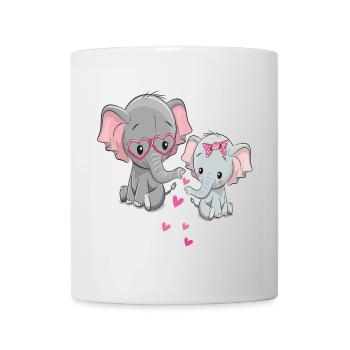 Elefanten in Love - Tasse - Weiß - Vorne