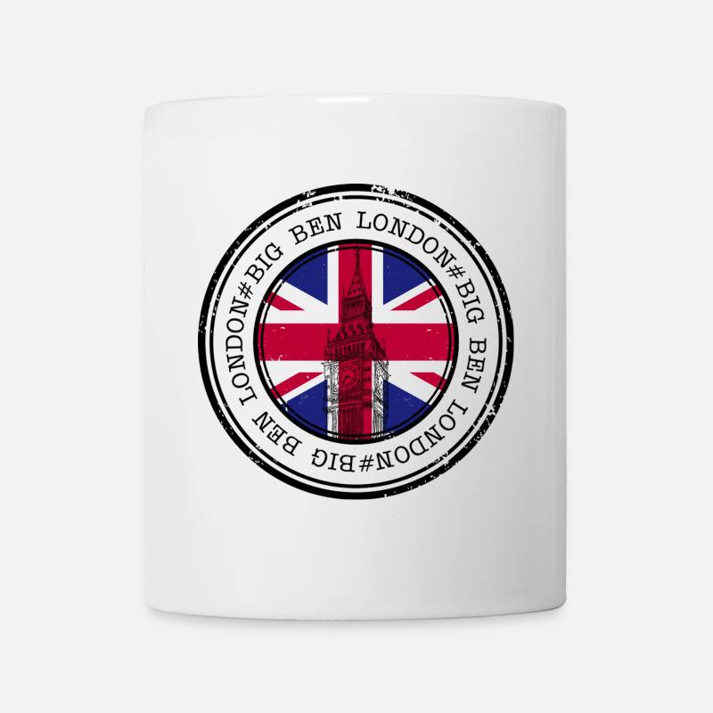 Union Jack Big Ben Stempel - Tasse - Weiß