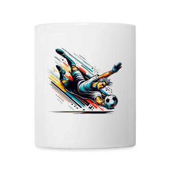 Gardien de but de football en pleine action pour les joueurs de football - Mug blanc - blanc - Devant