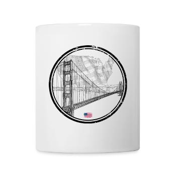 US Brücke Silhouette Karte - Tasse - Weiß - Vorne