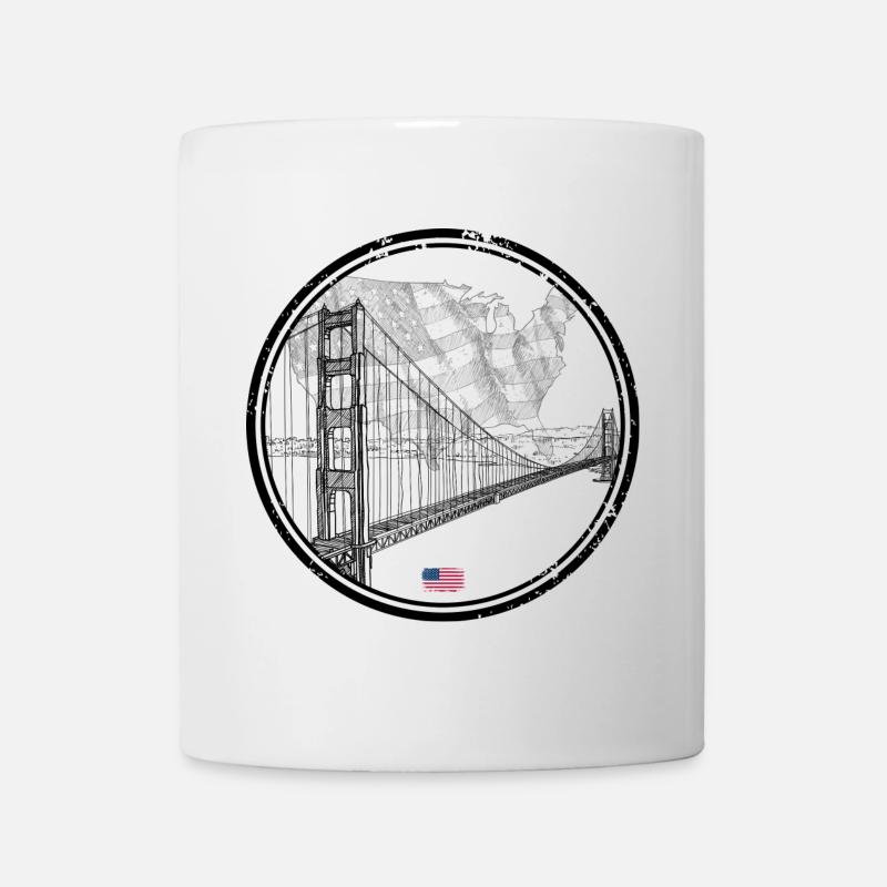 US Brücke Silhouette Karte - Tasse - Weiß