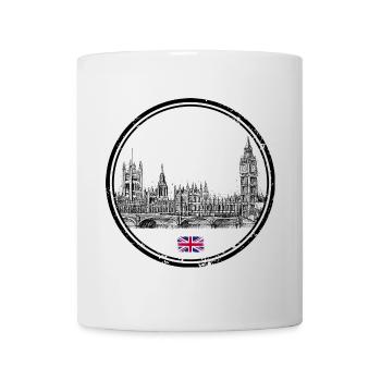 Tiny Union Jack Accent on Black - Mug - white - Front