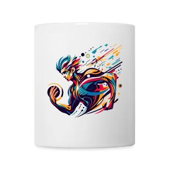 Athlète futuriste aux couleurs vives - Mug blanc - blanc - Devant