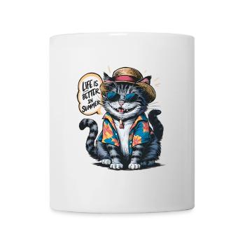 Cool mit tropischer Kleidung im Hawaii-Stil - Tasse - Weiß - Vorne