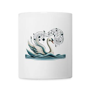 Cygne élégant avec des notes de musique Art Design - Mug blanc - blanc - Devant