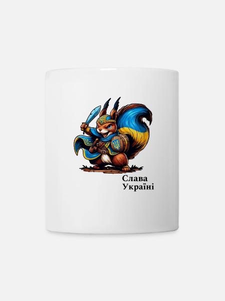Cooles Ukraine Kämpfer Eichhörnchen - Tasse - Weiß
