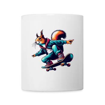 cooles Eichhörnchen auf einem Skateboard - Tasse - Weiß - Vorne