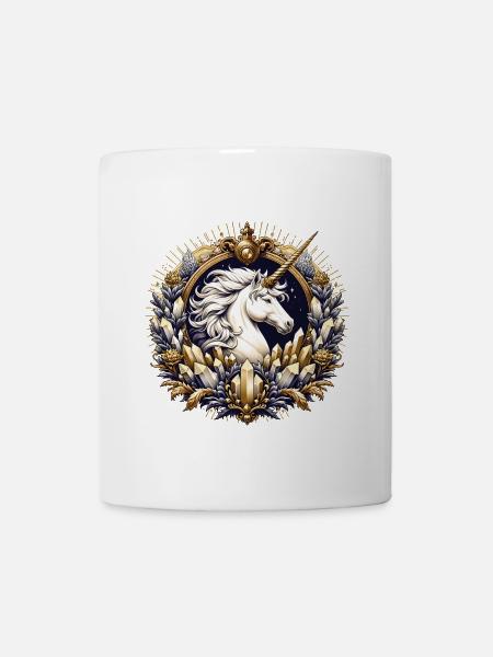 majestätisches Einhorn kunstvoll verziert - Tasse - Weiß