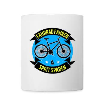 Fahrrad Tanken Statement Elektrische Energie - Tasse - Weiß - Vorne