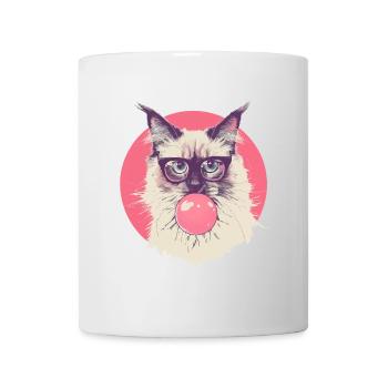 Ragdoll Katze Brille Kaugummi - Tasse - Weiß - Vorne
