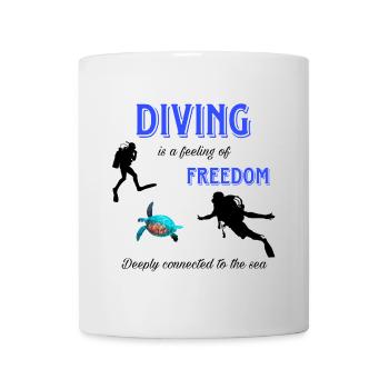 Diving Freedom Turtle - Mug - white - Front