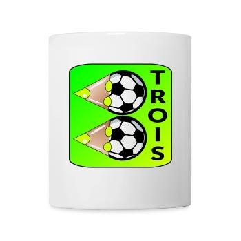 Trois Football - 3ème anniversaire Enfants - Mug blanc - blanc - Devant