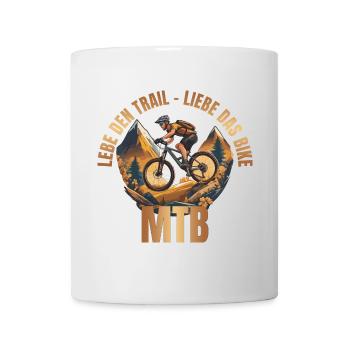 Lebe den Trail - Liebe das Bike - Tasse - Weiß - Vorne