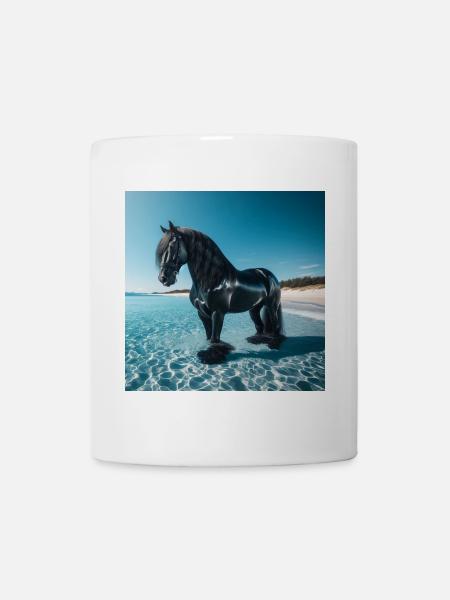 Pferd im Wasser - Tasse - Weiß