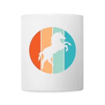 Cheval rétro couleurs galop animaux nature illustration - Mug blanc - blanc - Devant
