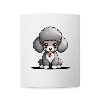 Fuzzy poodle with hearts - Mug - white - Front