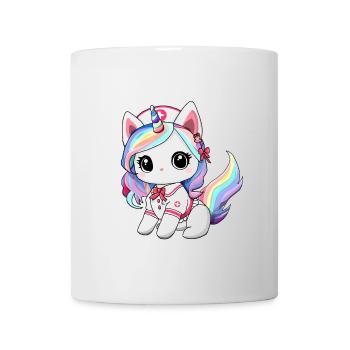 chat licorne infirmiere - Mug blanc - blanc - Devant