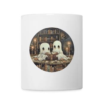 Ghost Reading Book Library - Mug - white - Front