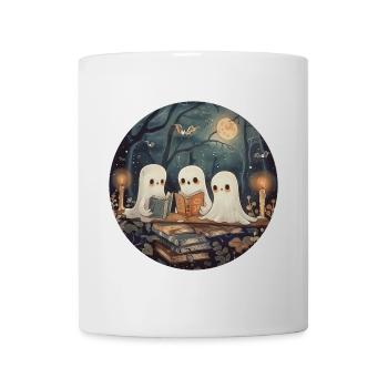 Ghosts, Reading, Book, Library, Halloween - Mug - white - Front