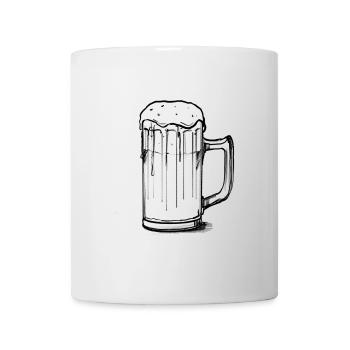 Drawn glass of beer - Mug - white - Front