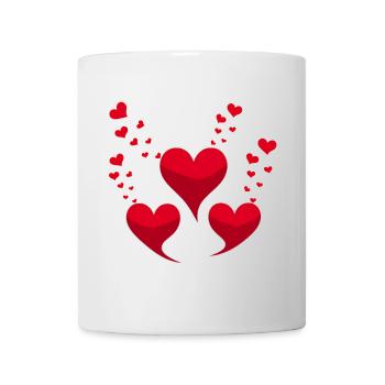 Rote Herzen - Tasse - Weiß - Vorne
