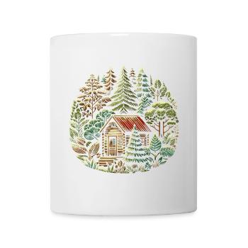 naturverbunden Leben mit einem Tiny House im Wald - Tasse - Weiß - Vorne