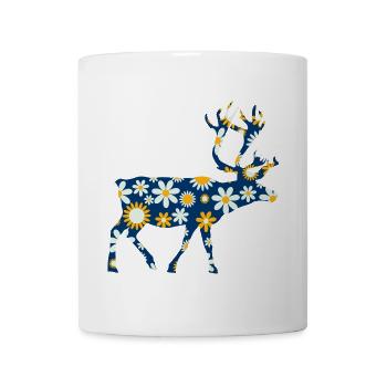Blühende Rentiere Skandinavien - Tasse - Weiß - Vorne
