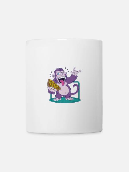 Pizza: Monkey makes it better! - Mug - white