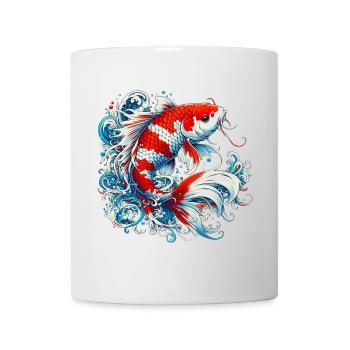 Japanischer japanischer Koi-Karpfenfisch - Tasse - Weiß - Vorne