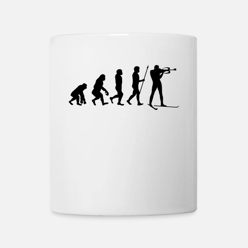 Wintersport Evolution Schifahren Skifahrer Kalt - Tasse - Weiß