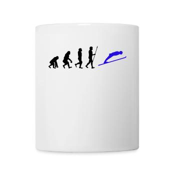 Wintersport Schifahren Skifahrer Evolution Schnee - Tasse - Weiß - Vorne