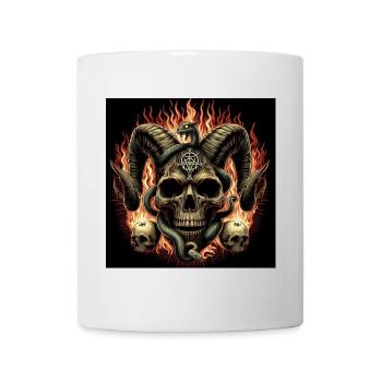 Satanic Skull on Fire - Mug - white - Front