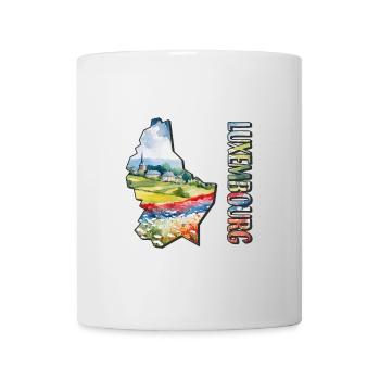 Carte à l’aquarelle du Luxembourg - Mug blanc - blanc - Devant