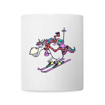 Winter season Winter sports Ice hockey Skiers - Mug - white - Front