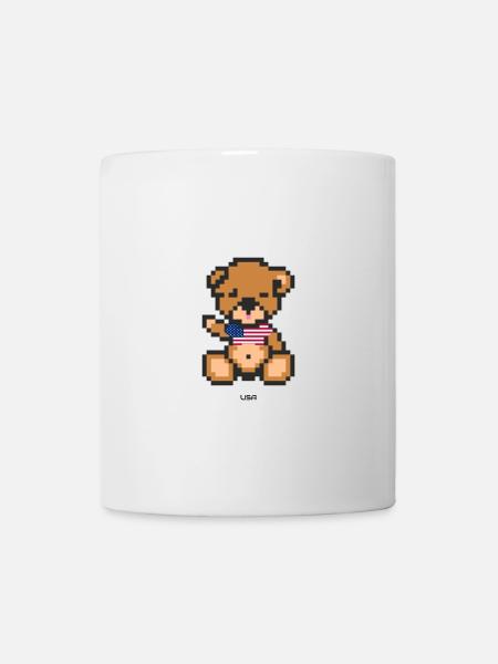 Pixel Bear USA - Mug blanc - blanc