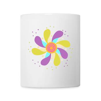 Colorful Psychedelic Flower - Mug - white - Front