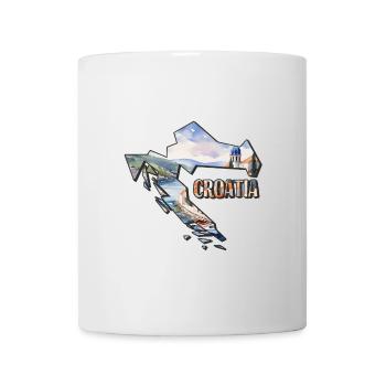 Watercolor Map of Croatia - Mug - white - Front
