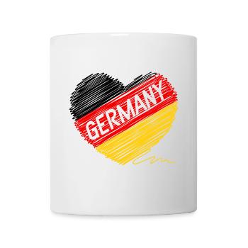 Deutschlandflagge, Liebe Deutschland, ein Symbol der Einheit - Tasse - Weiß - Vorne