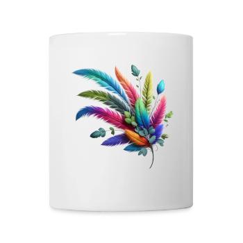 Colorful feathers. Vivid and detailed - Mug - white - Front