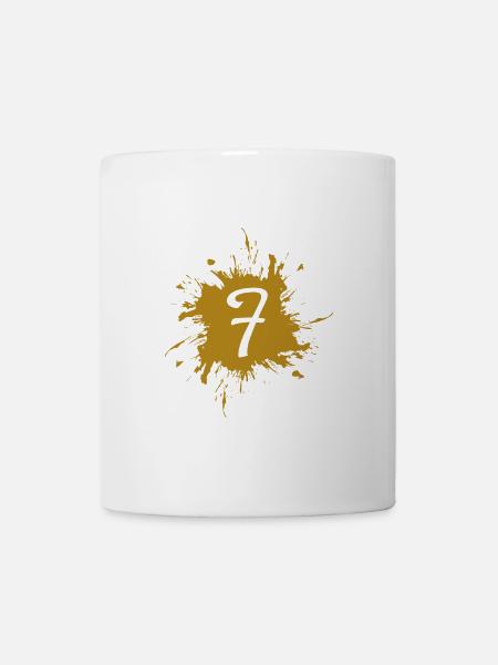 Buchstabe F - Anfangsbuchstabe F Gold - Tasse - Weiß