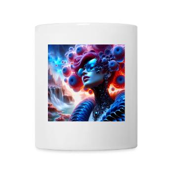 Surreales Porträt und futuristische Landschaft - Tasse - Weiß - Vorne
