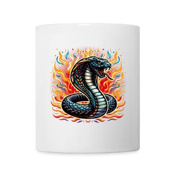 motif de serpent cobra coloré avec flammes - Mug blanc - blanc - Devant