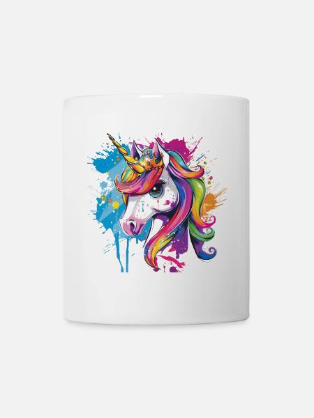 Süßes magisches Graffiti Einhorn - Tasse - Weiß