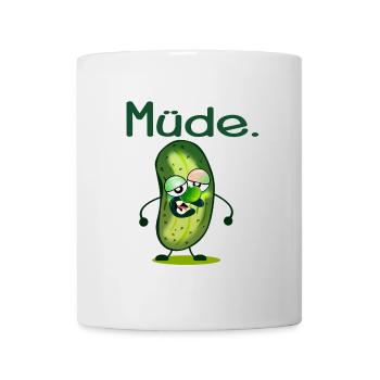 MÜDE SEIN - MÜDIGKEIT - GURKE - Tasse - Weiß - Vorne