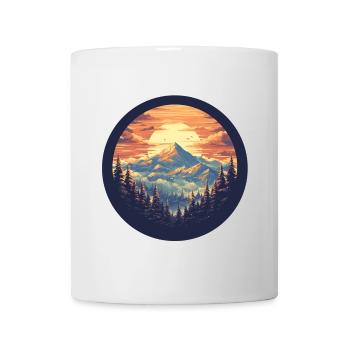 Sonnenuntergang Berge | Mountain | Sunset Peaks - Tasse - Weiß - Vorne