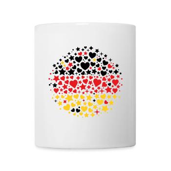 Drapeau allemand Allemagne Drapeau Coeurs Étoiles - Mug blanc - blanc - Devant
