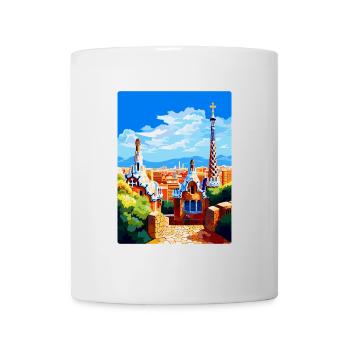 Barcelone Espagne Affiche de voyage vintage Souvenir WPA - Mug blanc - blanc - Devant