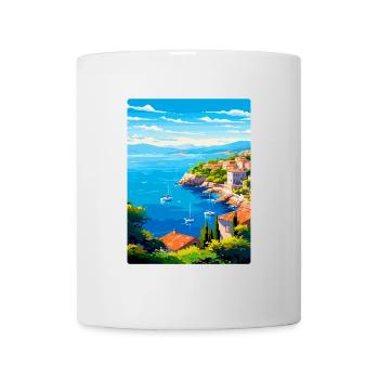 Côte d Azur Frankreich Vintage Reiseplakat Souvenir - Tasse - Weiß - Vorne