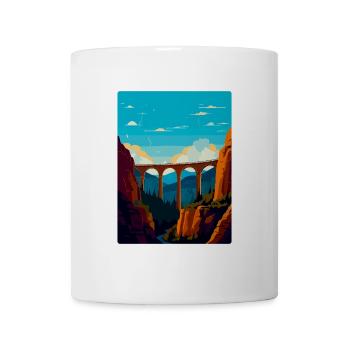 Affiche de voyage du viaduc de Landwasser en Suisse WPA - Mug blanc - blanc - Devant